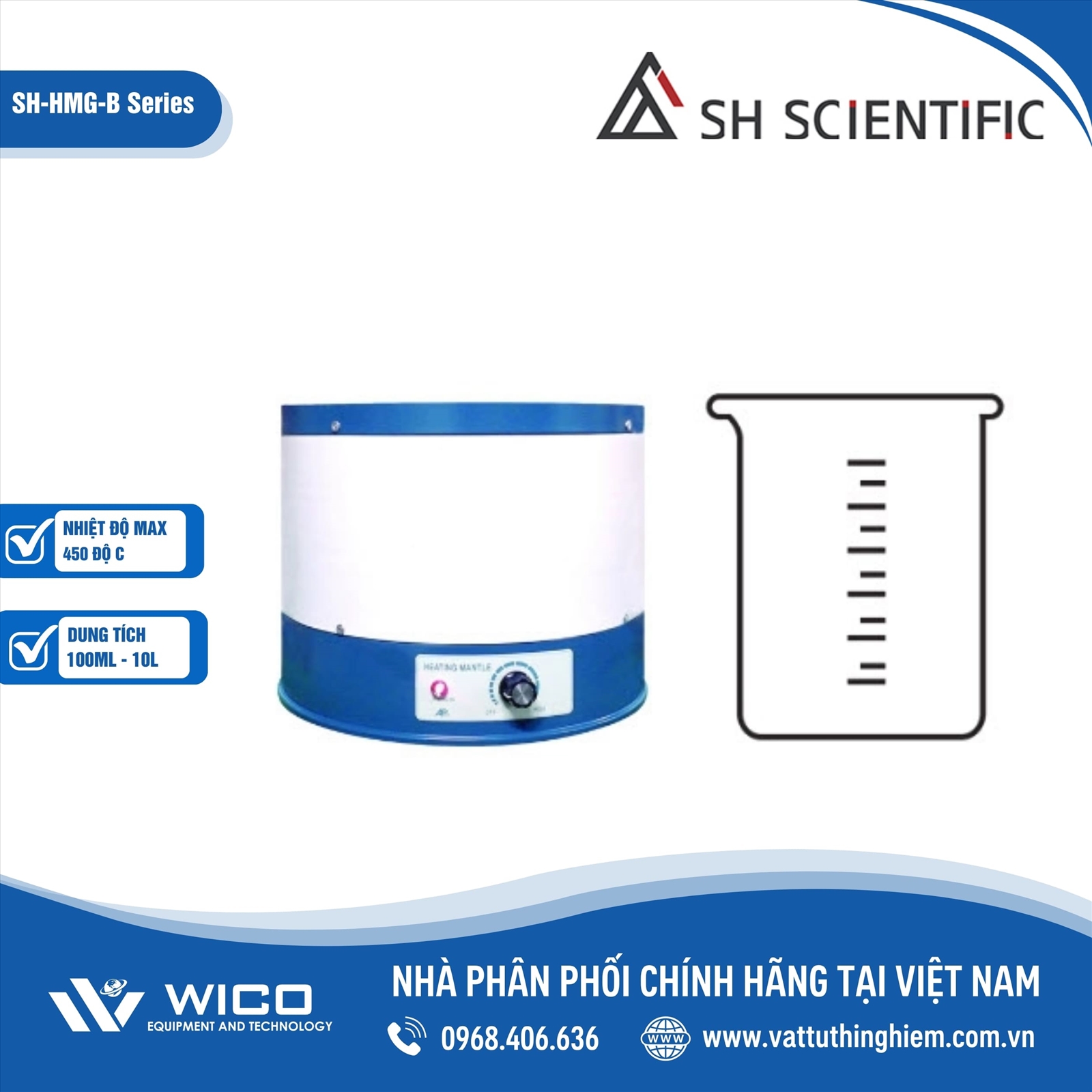 Bếp đun cốc trụ tròn SH Scientific SH-HMG-B Series