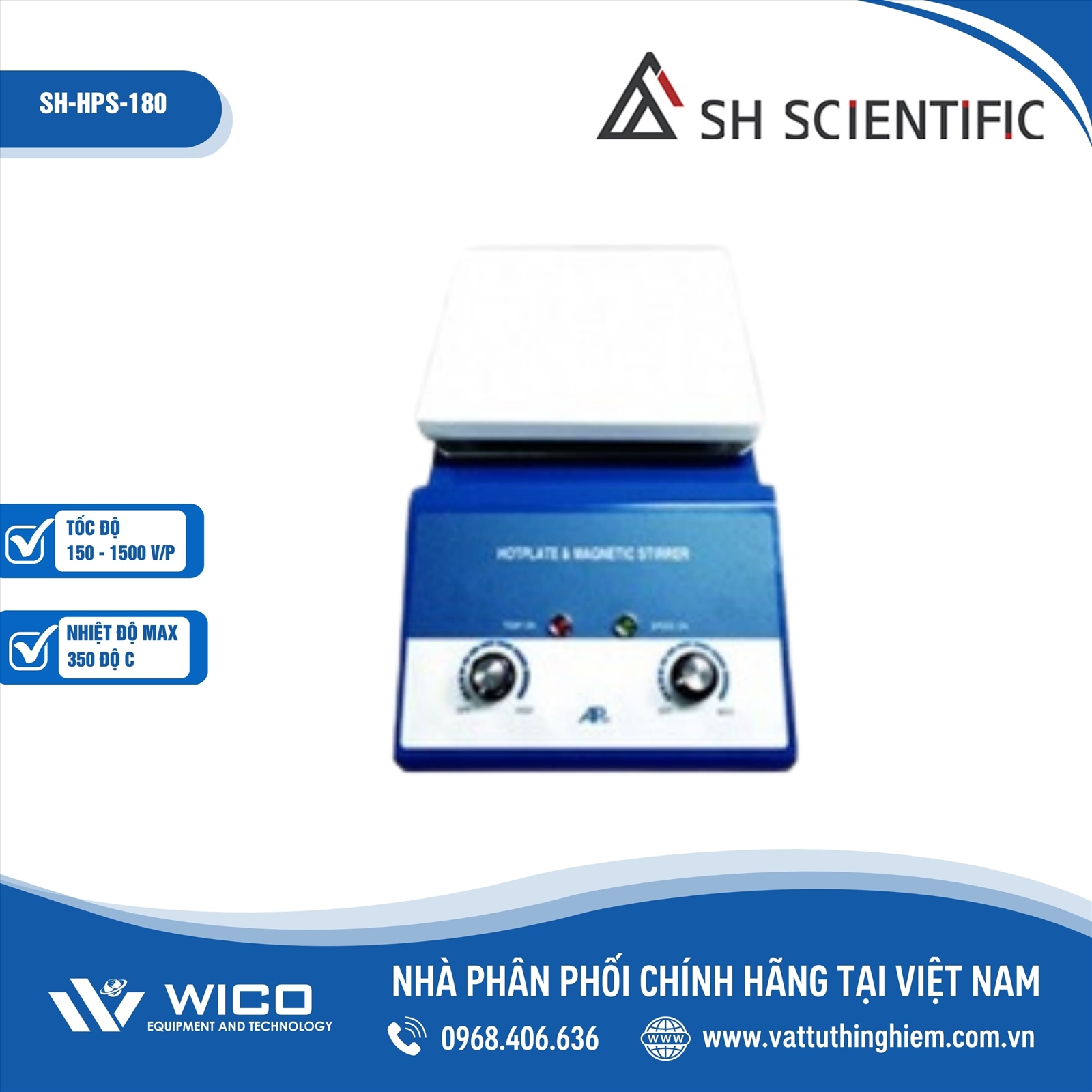 Máy khuấy từ gia nhiệt SH Scientific SH-HPS-180