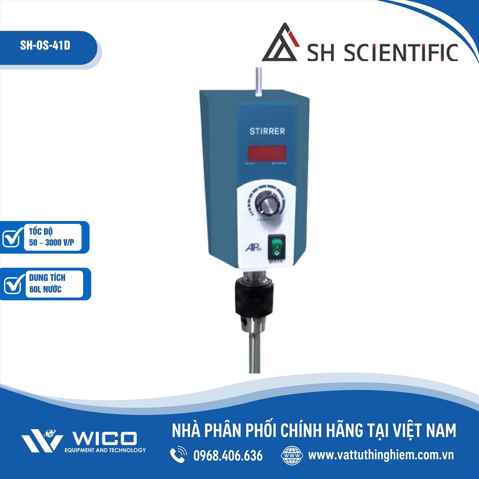 Máy khuấy đũa 60 lít hiện số SH Scientific SH-OS-41D