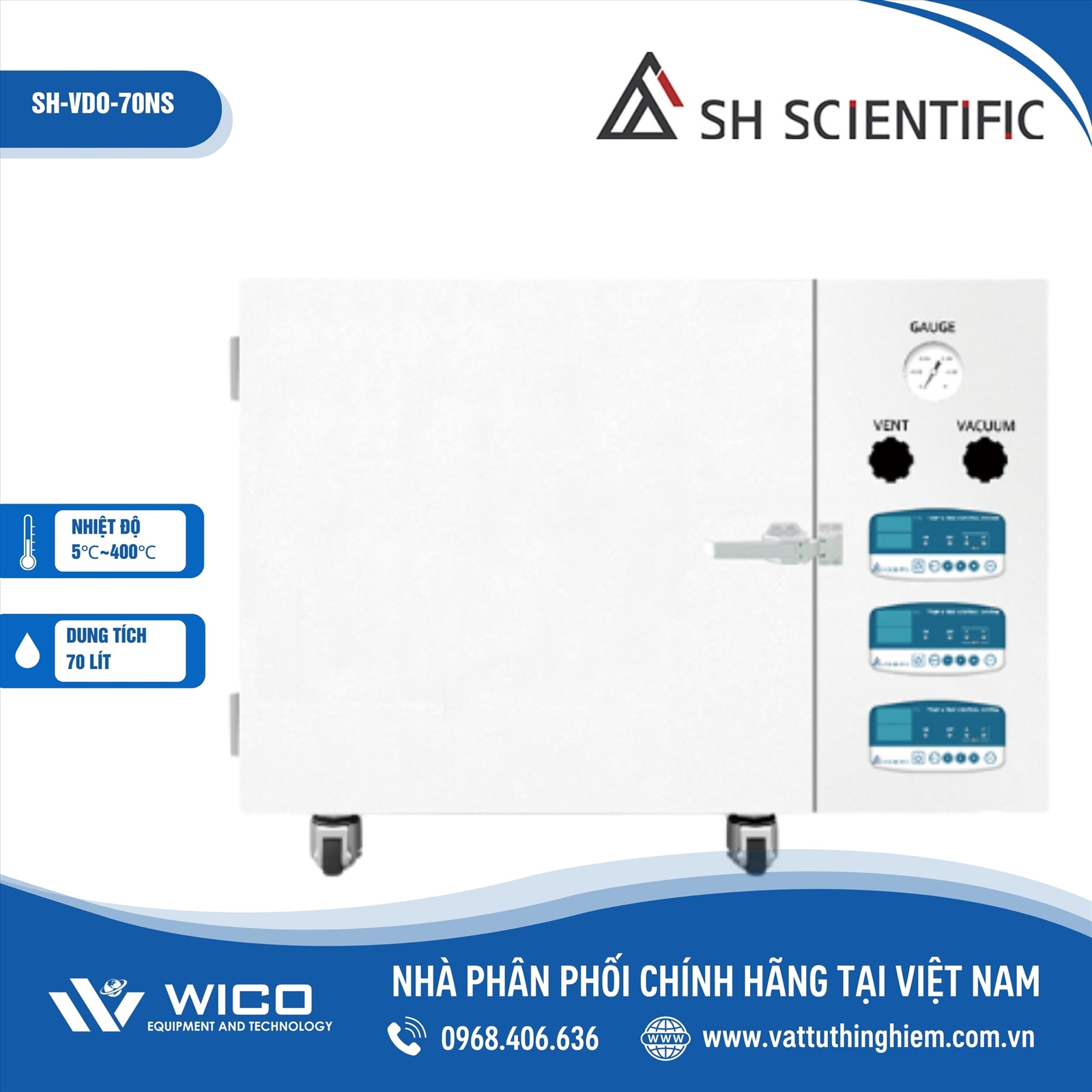 Tủ sấy chân không 450 độ 70 lít SH Scientific SH-VDO-70NS