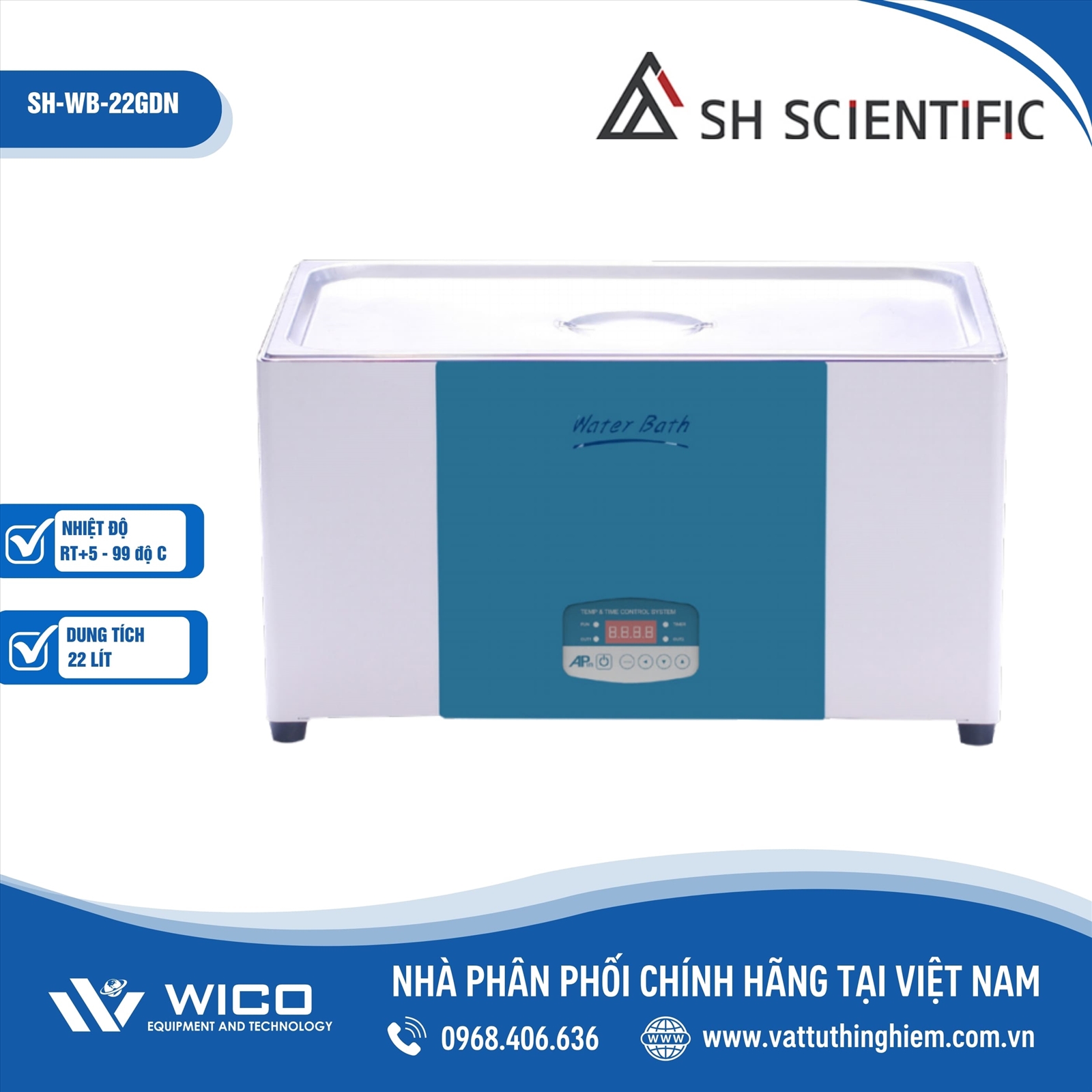 Bể ổn nhiệt SH Scientific Hàn Quốc 22 lít SH-WB-22GDN