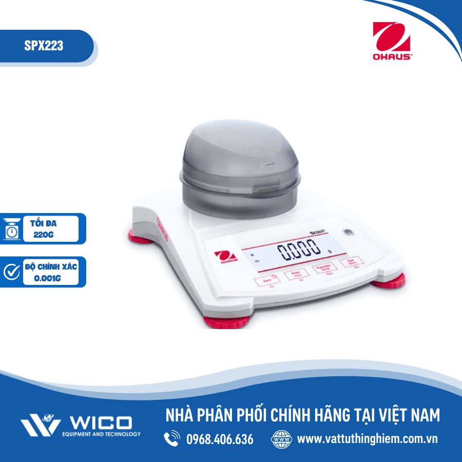 Cân phân tích 3 số SPC223 ( 220g/0.001g)