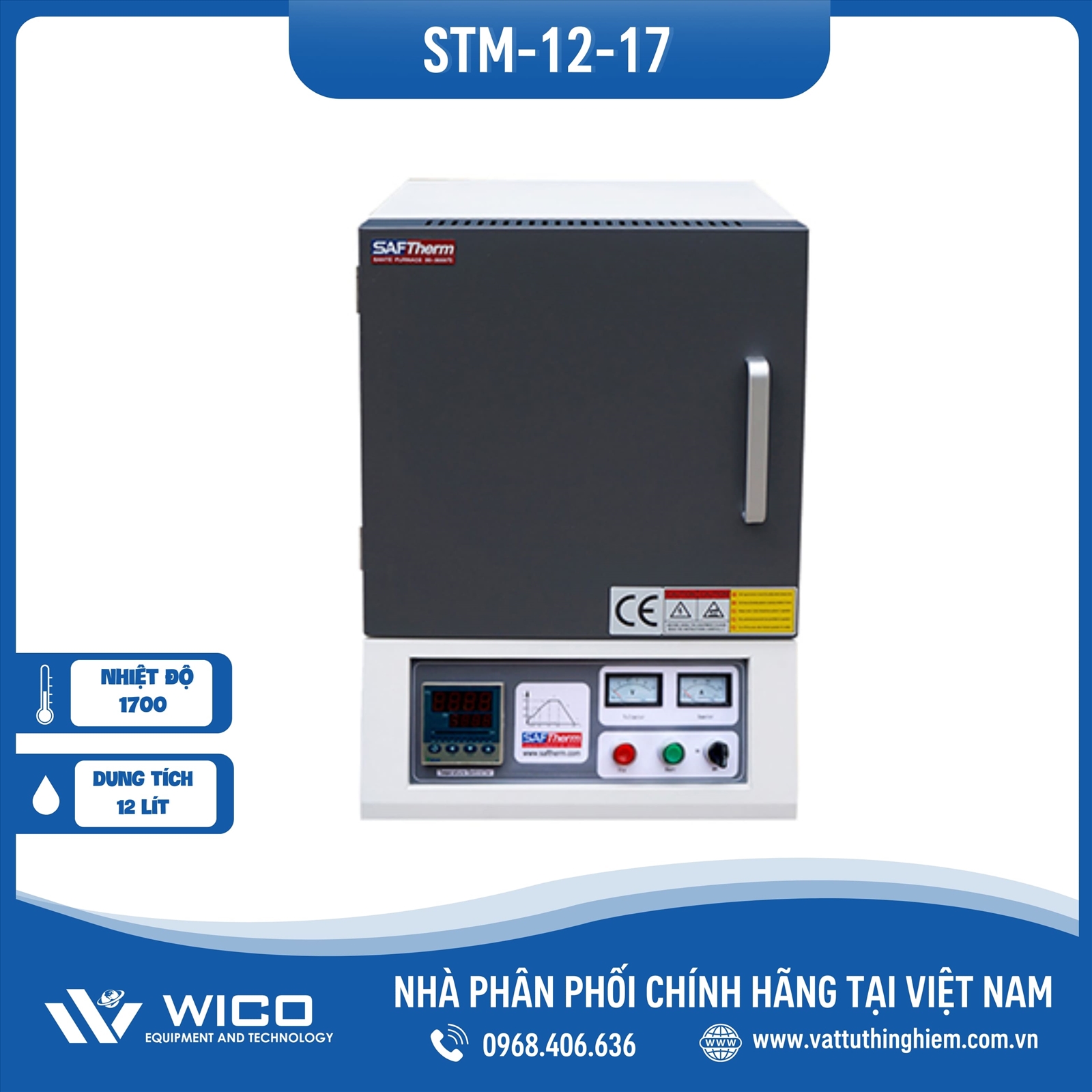 Lò Nung Saftherm 1700 độ C 12 lít STM-12-17