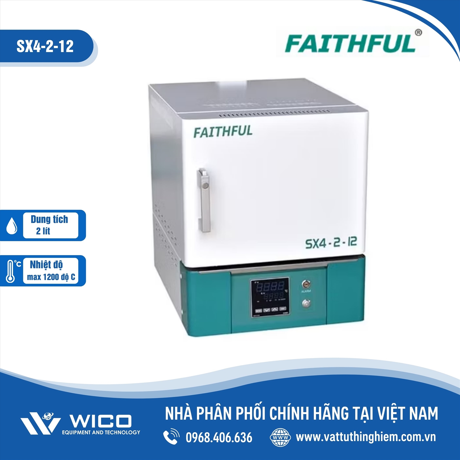 Lò nung thí nghiệm 2 lít 1200 độ C (Bộ điều khiển Nhật Bản) SX4-2-12 (Faithful)