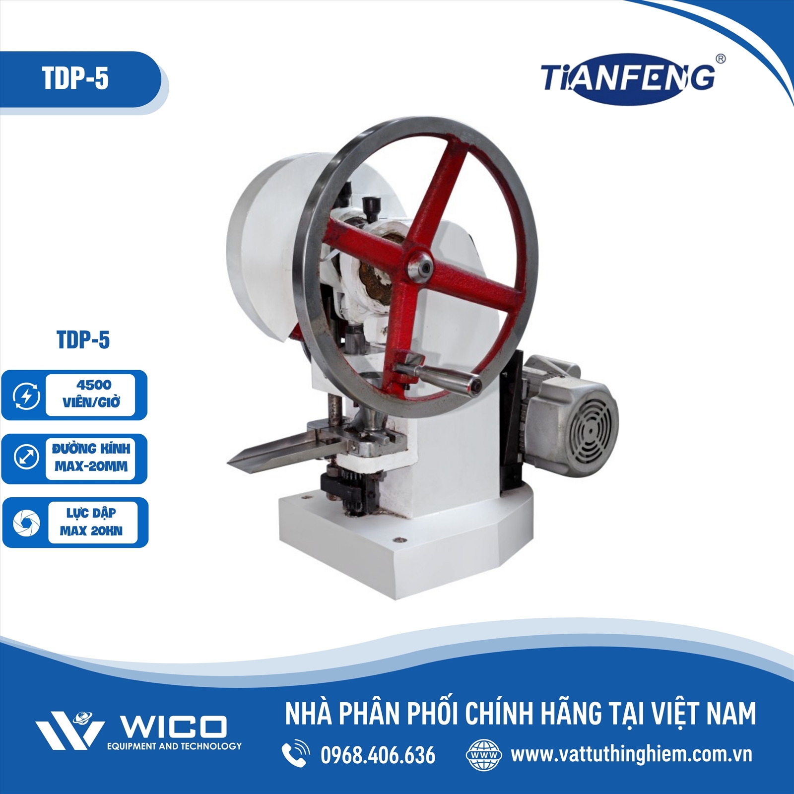 Máy Dập Viên 1 Chày Trung Quốc Tianhe TDP-5