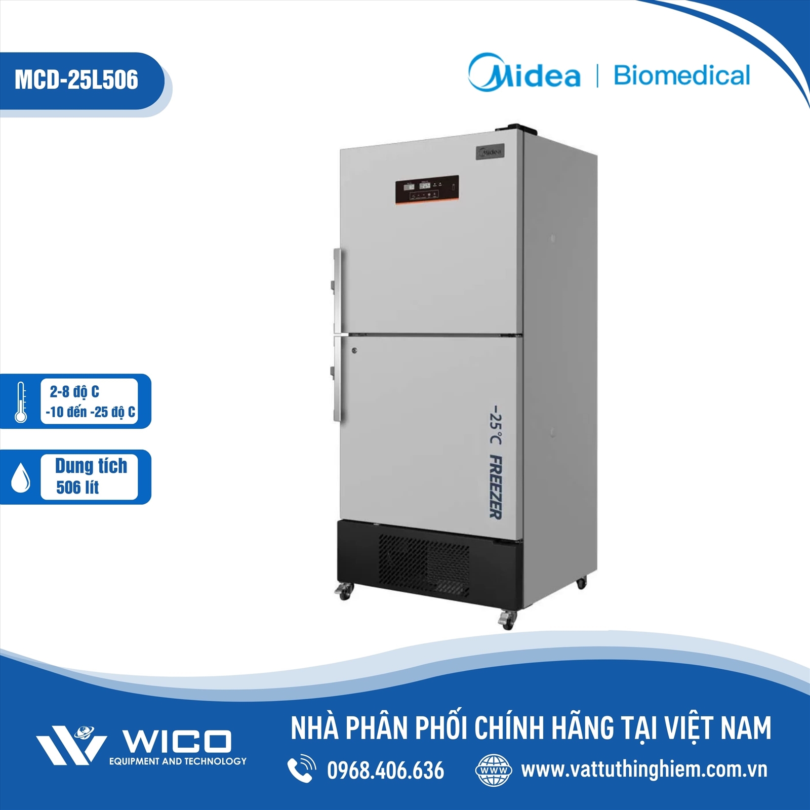 Tủ Bảo Quản 2 Dải Nhiệt Độ Midea MCD-25L506