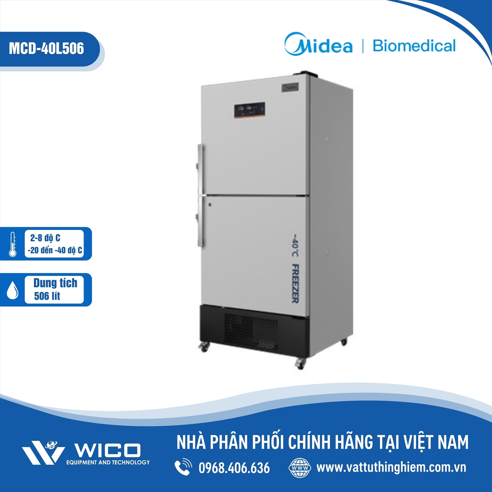 Tủ Bảo Quản 2 Dải Nhiệt Độ Midea MCD-40L506