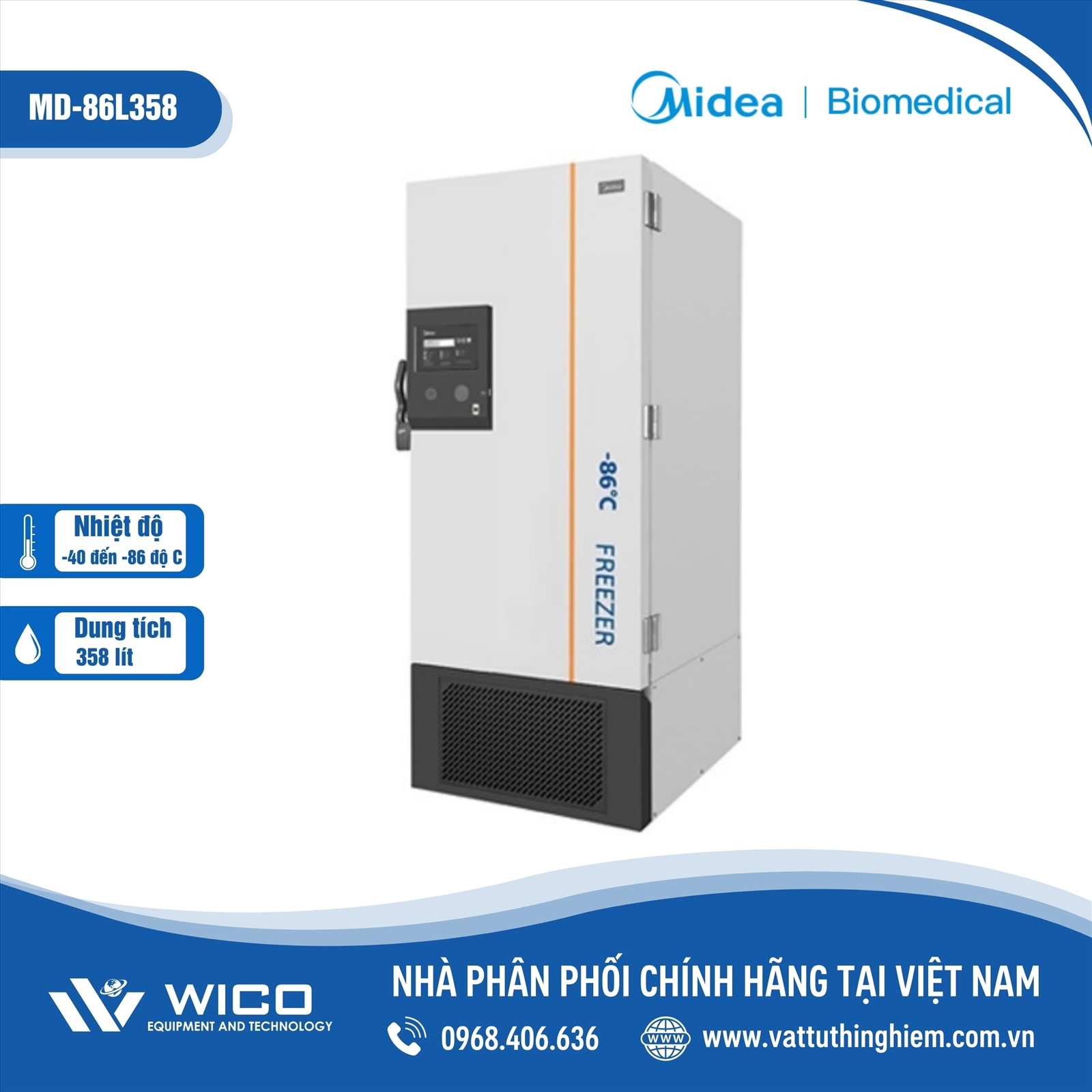 Tủ Lạnh Âm Sâu -86 Độ Midea MD-86L358