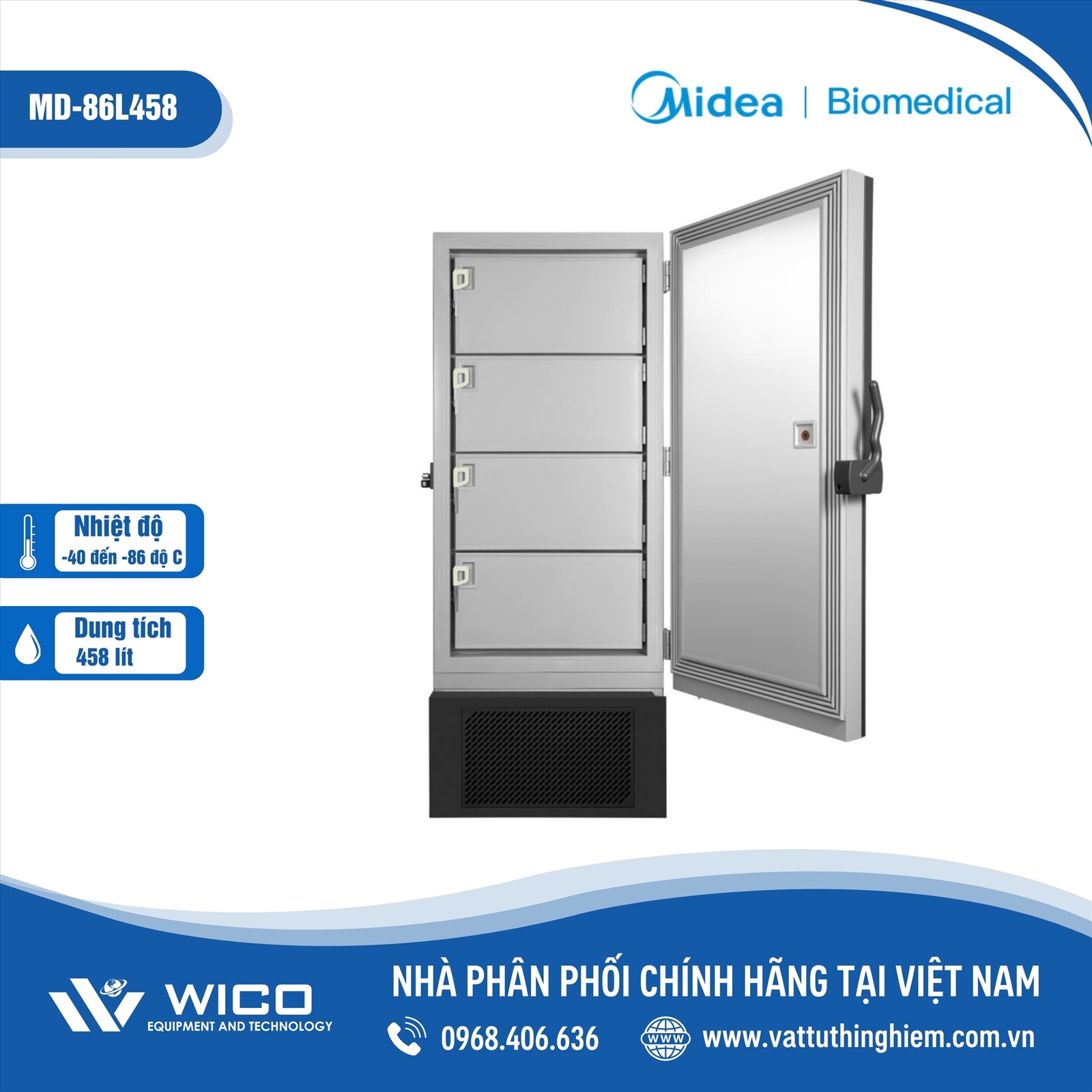 Tủ Lạnh Âm Sâu -86 Độ Midea MD-86L458