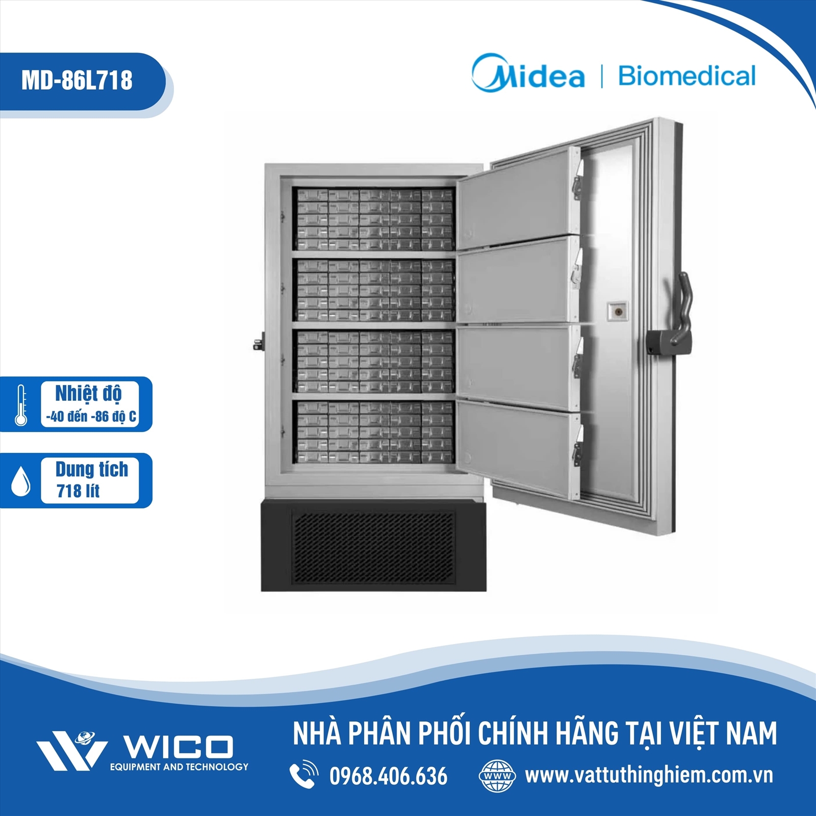 Tủ Lạnh Âm Sâu -86 Độ Midea MD-86L718