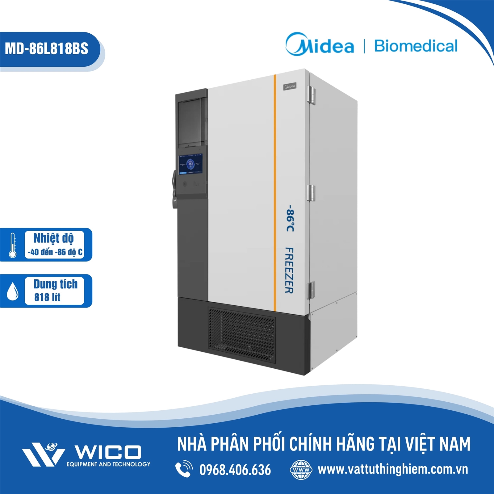 Tủ Lạnh Âm Sâu -86 Độ Midea MD-86L818BS