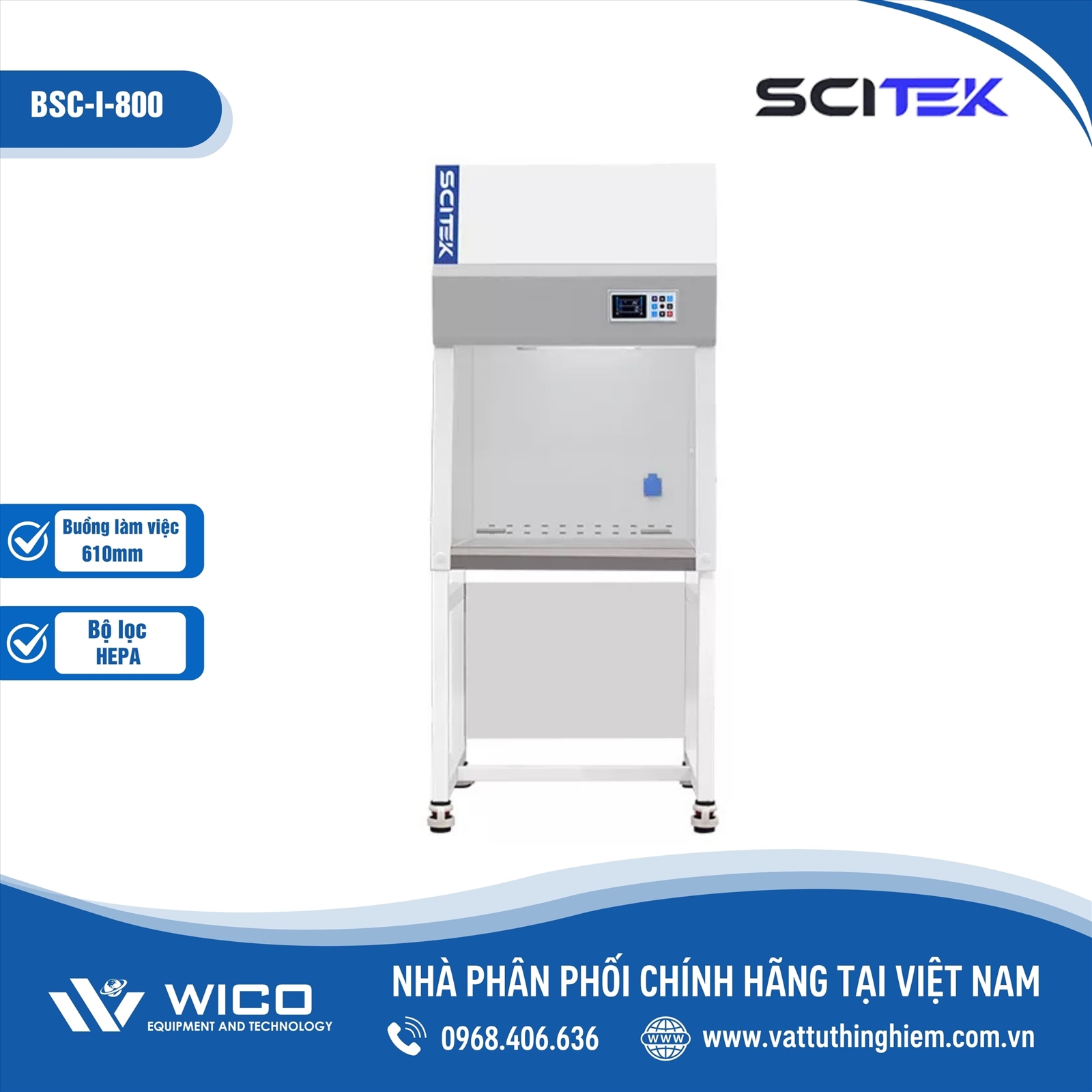 TỦ AN TOÀN SINH HỌC CẤP I SCITEK BSC-I-800
