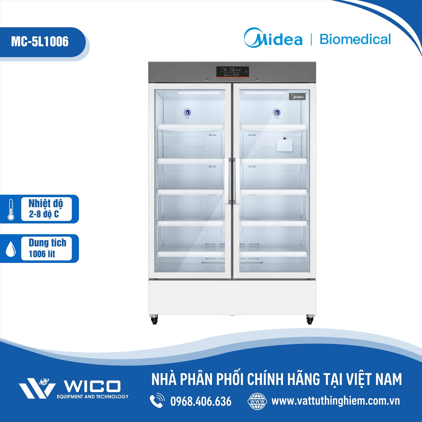 Tủ bảo quản 2-8 độ C Midea MC-5L1006