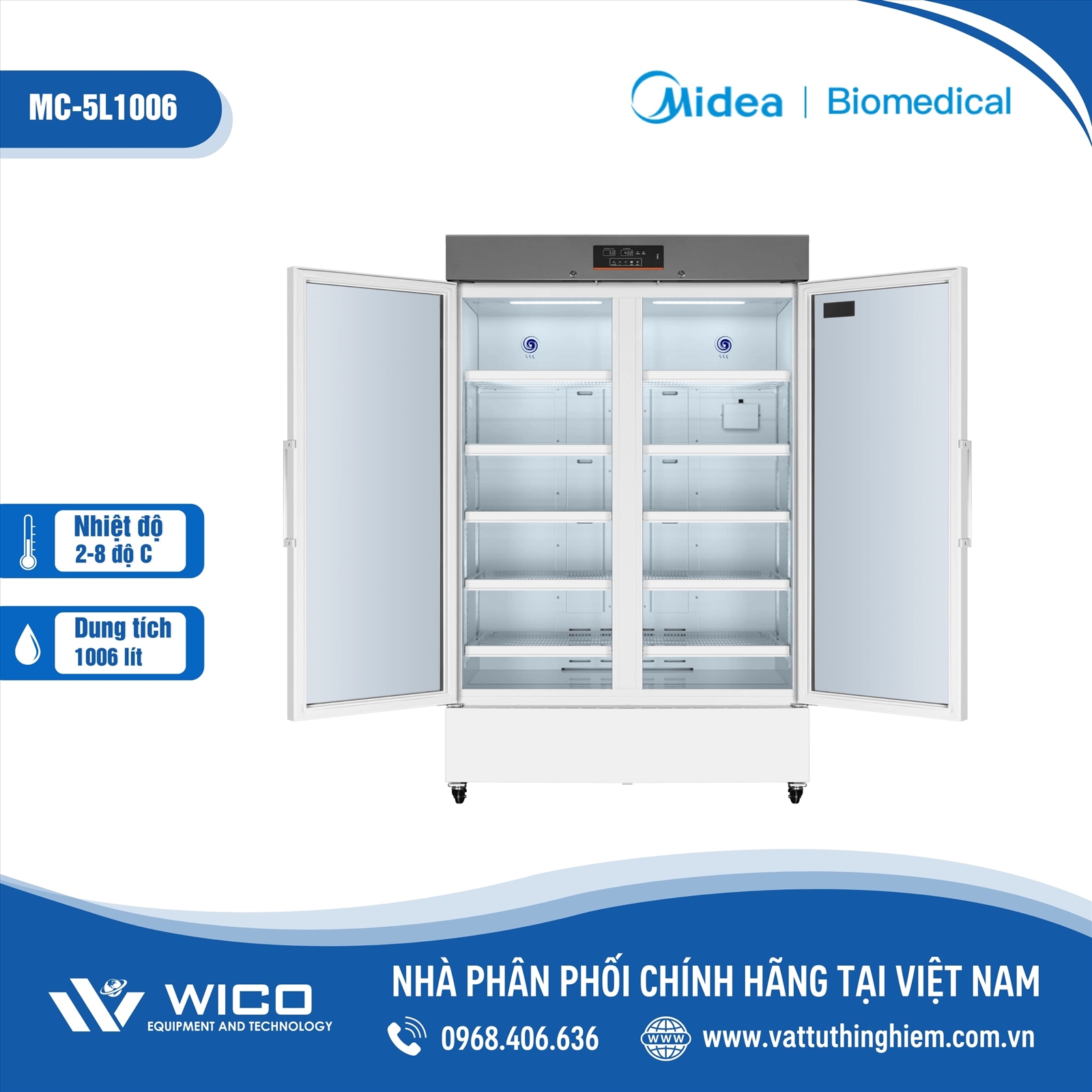 Tủ bảo quản 2-8 độ C Midea MC-5L1006