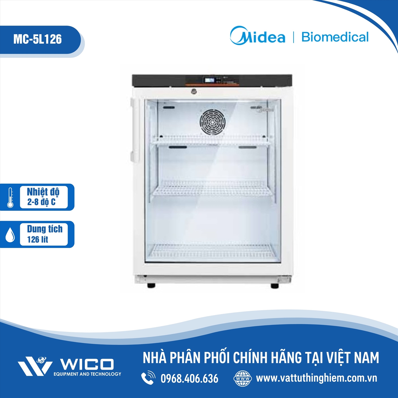 Tủ bảo quản 2-8 độ C Midea MC-5L126