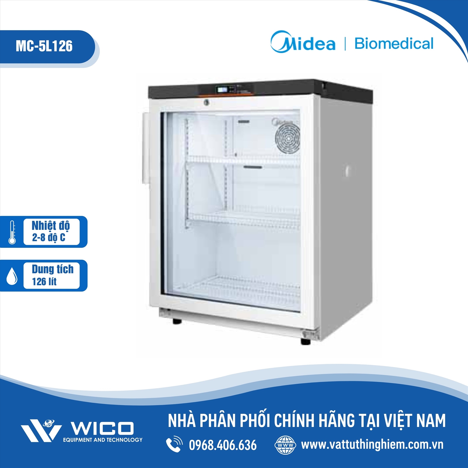 Tủ bảo quản 2-8 độ C Midea MC-5L126