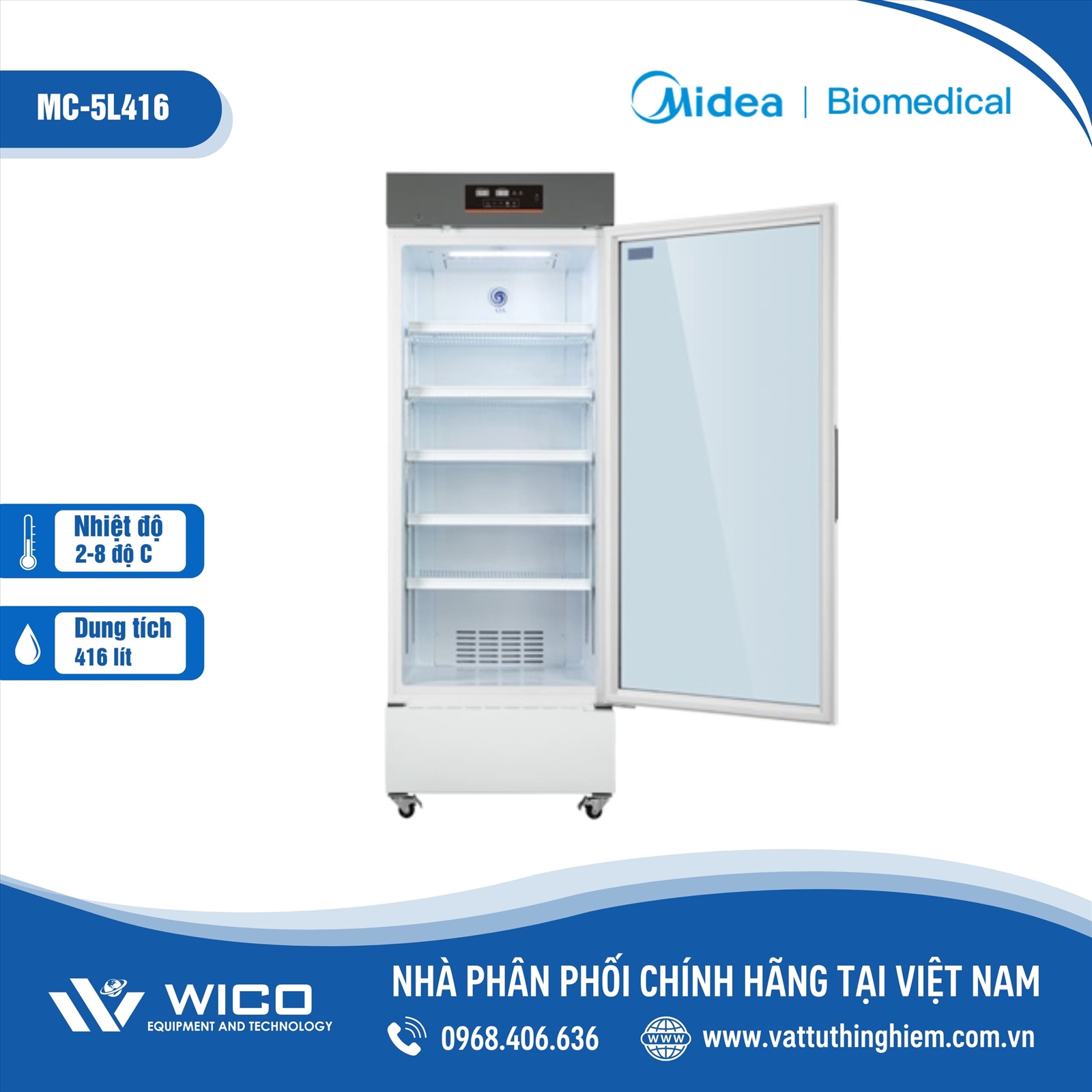 Tủ bảo quản 2-8 độ C Midea MC-5L416