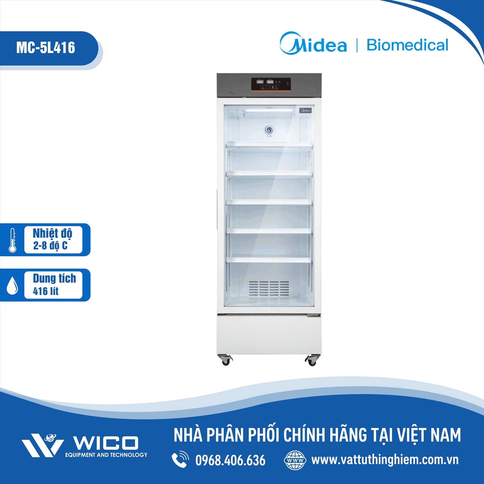 Tủ bảo quản 2-8 độ C Midea MC-5L416