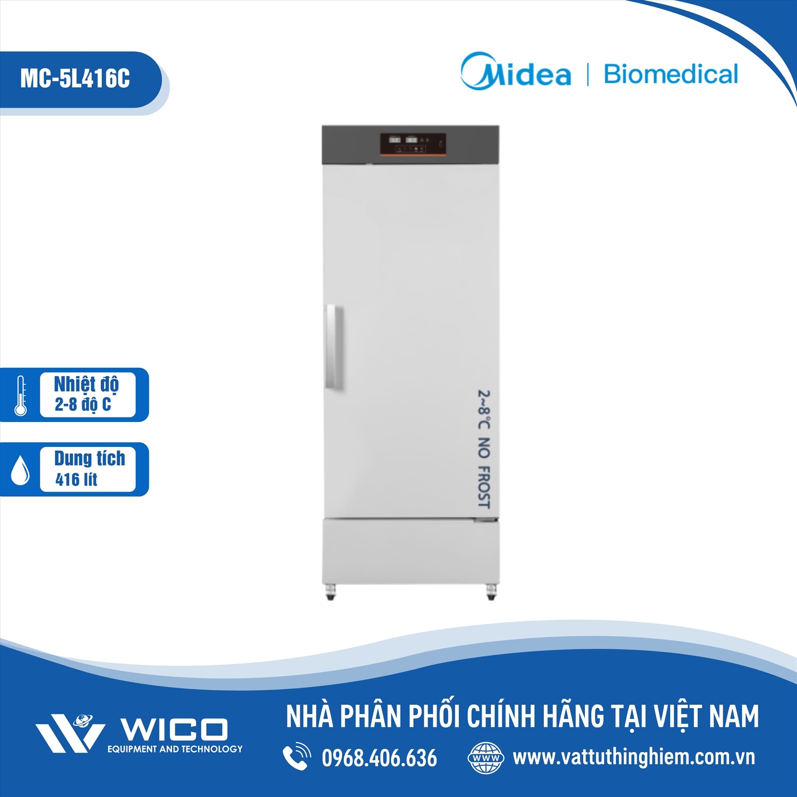Tủ bảo quản 2-8 độ C Midea MC-5L416C