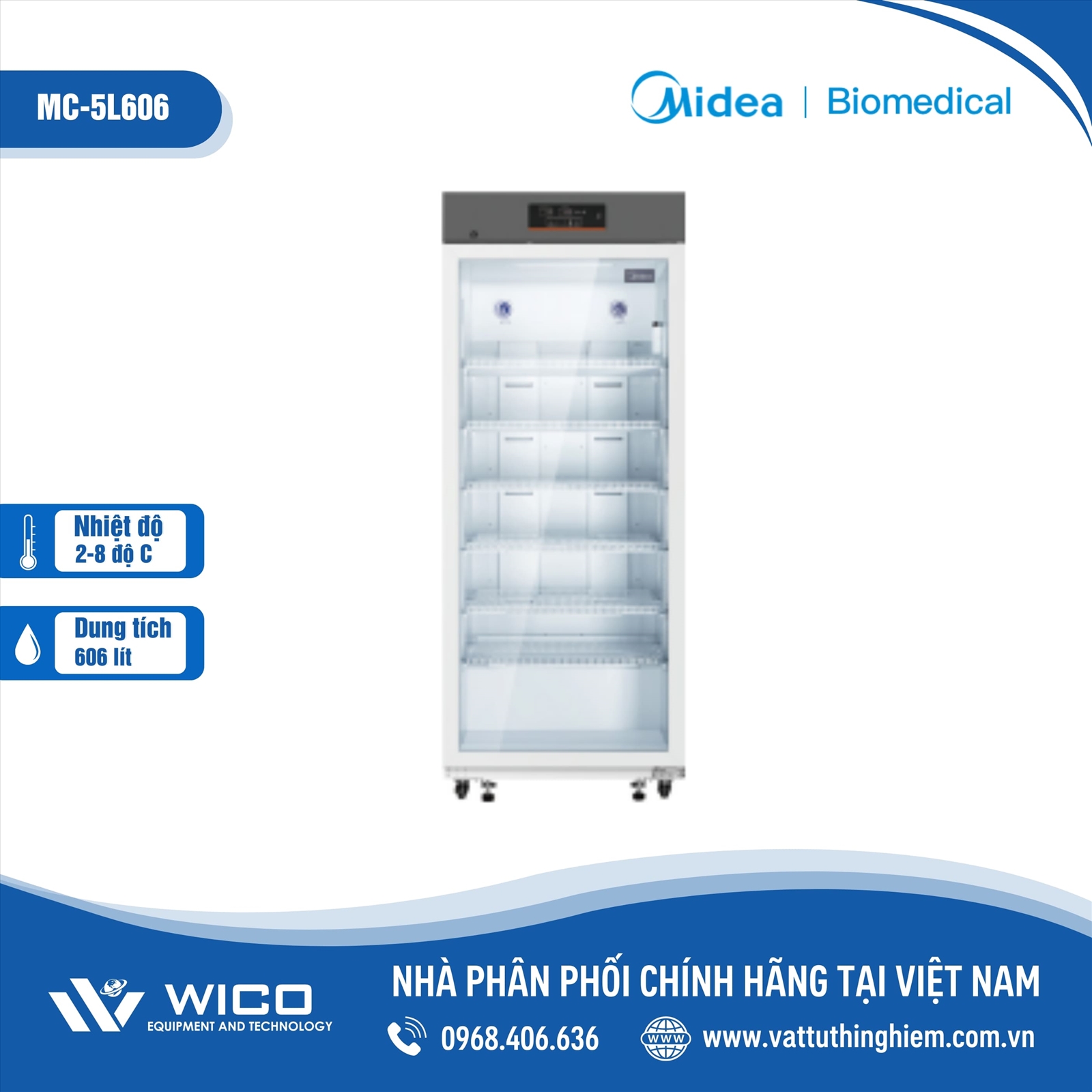 Tủ bảo quản 2-8 độ C Midea MC-5L606