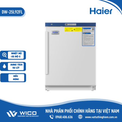 Tủ lạnh Haier -25 độ C bảo quản mẫu, hóa chất dễ cháy nổ DW-25L92FL | 92 lít