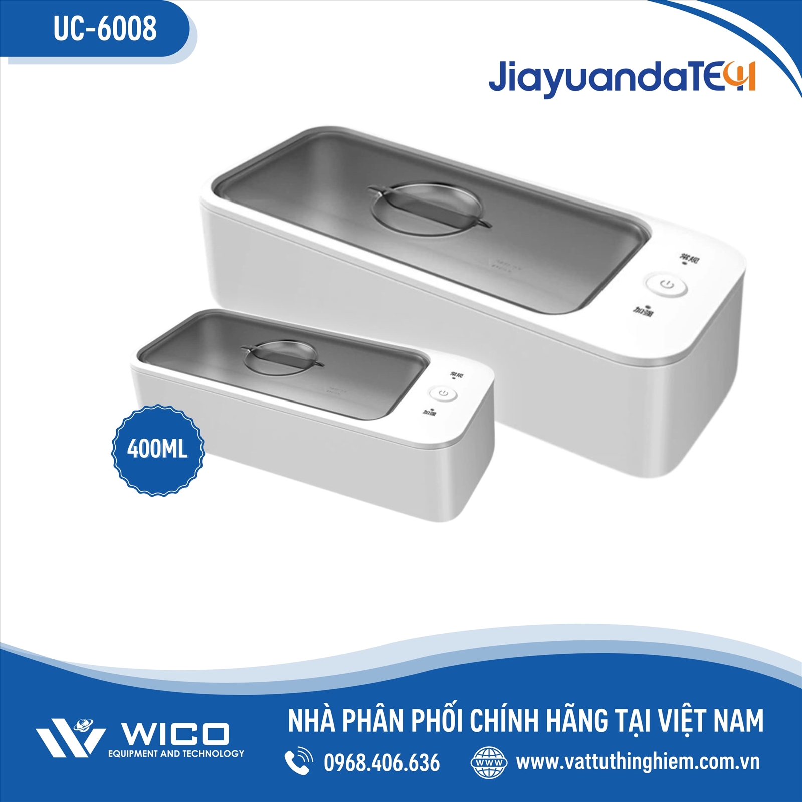 Bể Rửa Siêu Âm Mini Cầm Tay UC-6008 ⭐ 400ml