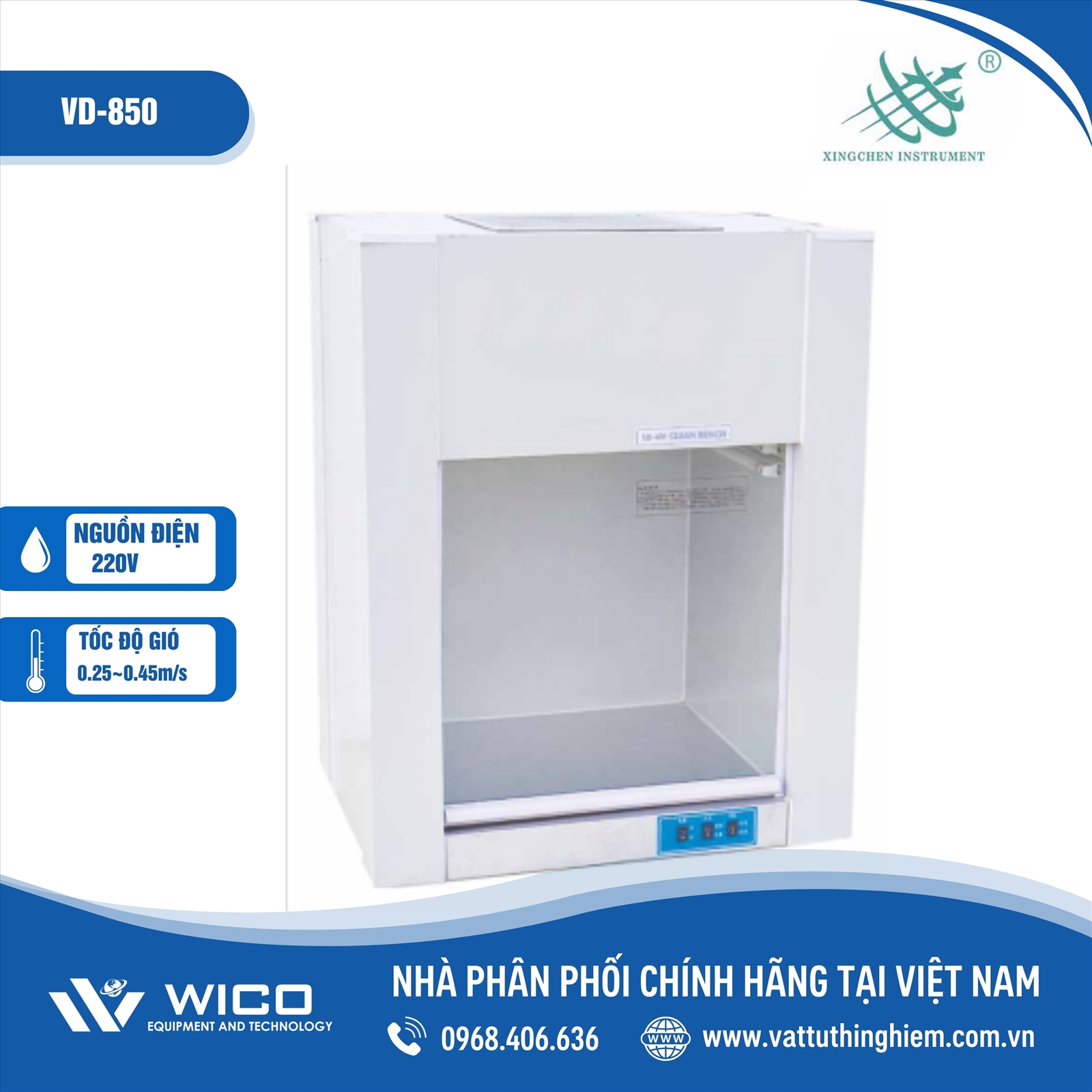 Tủ Cấy Vi Sinh Để Bàn Thương Hiệu Wico VD-850