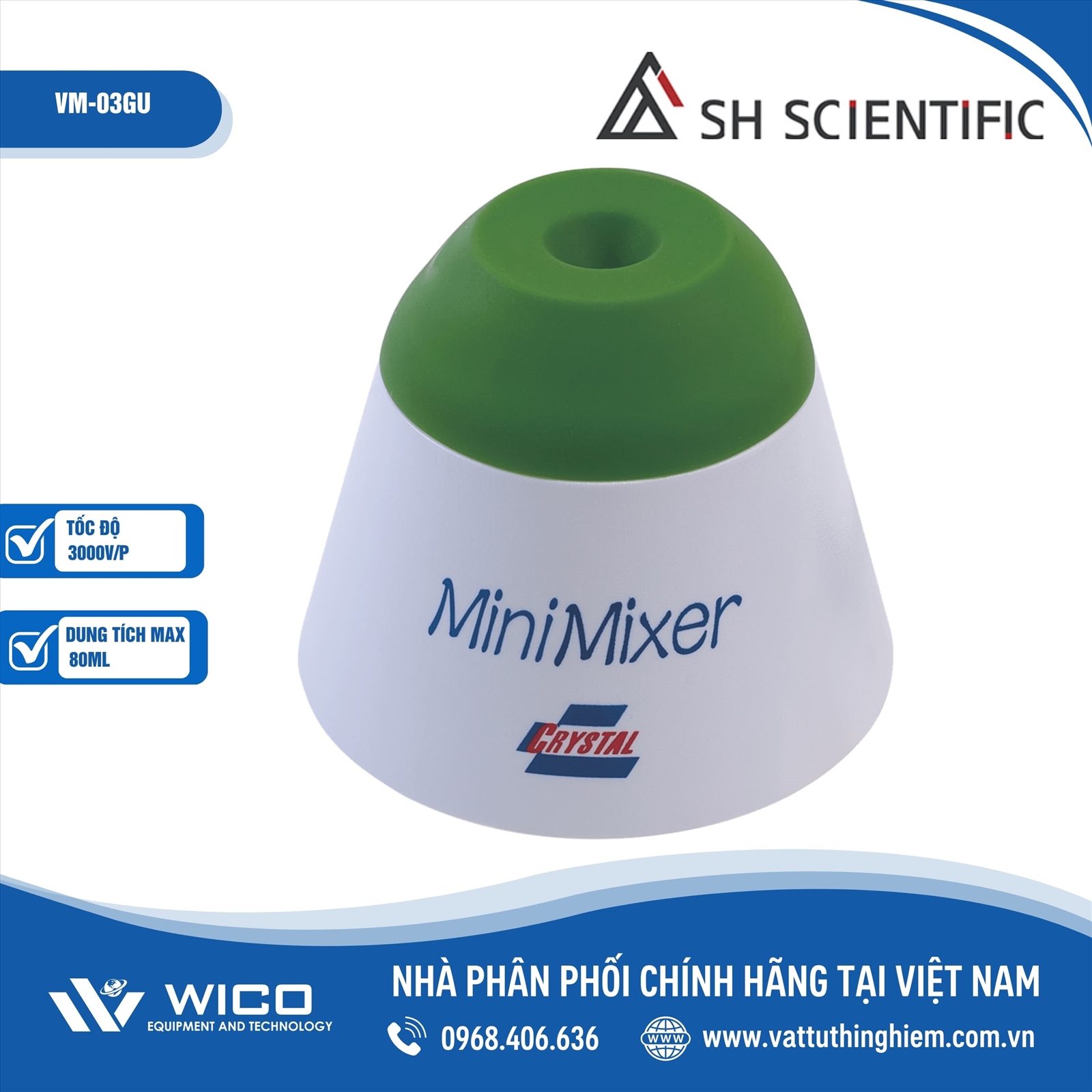 Máy lắc Vortex mini Green Cap SH Scientific VM-03GU