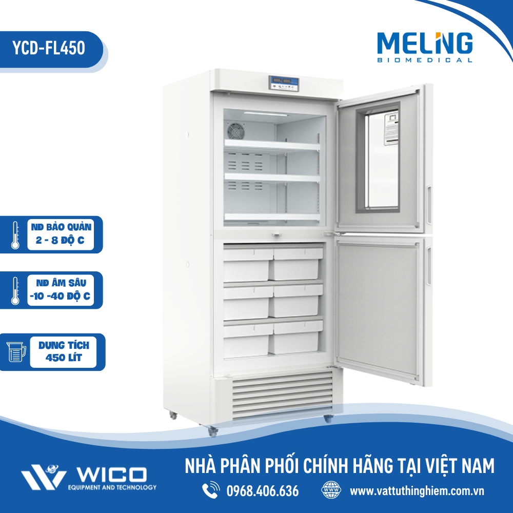 Tủ bảo quản 2 dải nhiệt độ Meiling YCD-FL450