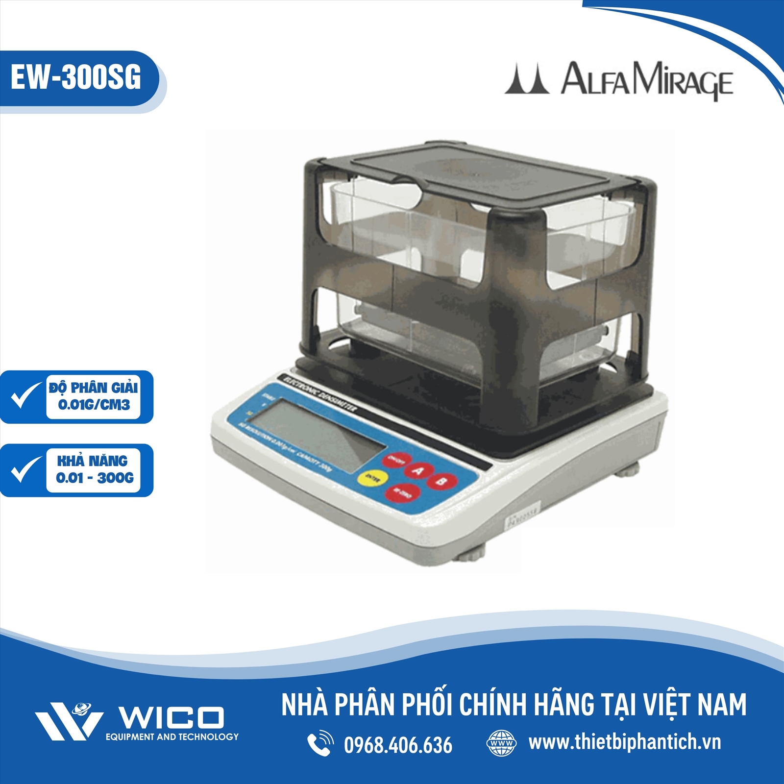Cân tỷ trọng điện tử Alfa Mirage EW-300SG