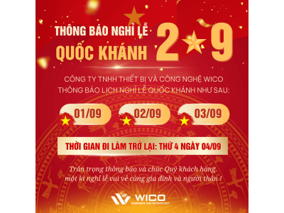 WICO - THÔNG BÁO LỊCH NGHỈ LỄ QUỐC KHÁNH 2-9-2024