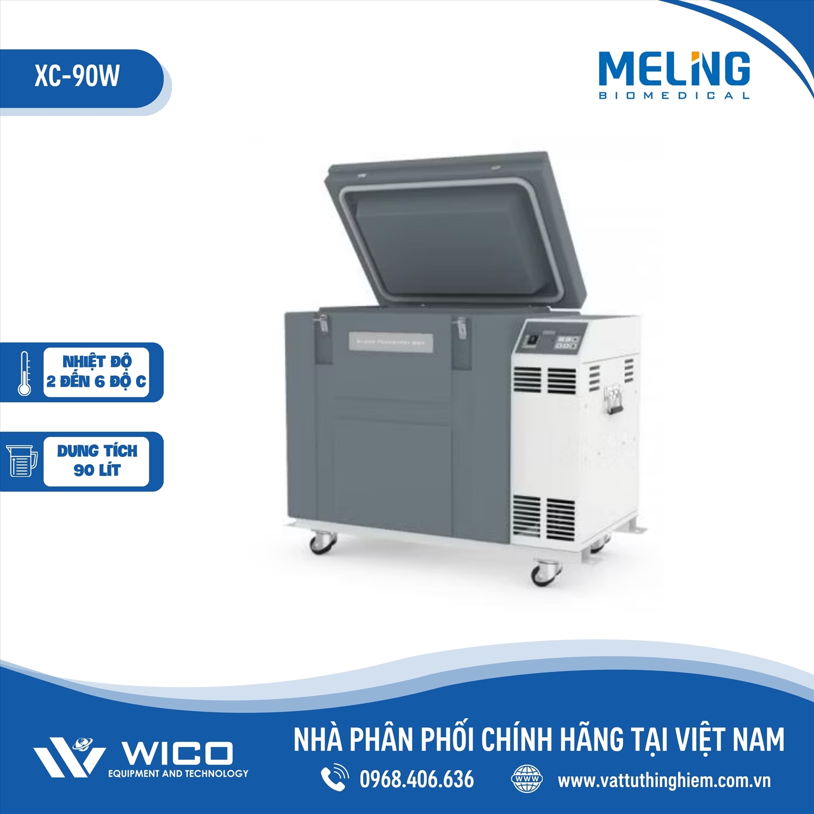 Tủ Trữ Máu Chuyên Dụng Meiling XC-90W | 90 Lít
