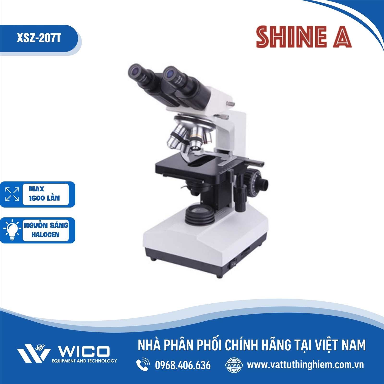 Kính hiển vi 2 mắt Shinea XSZ-207T (đèn Halogen)