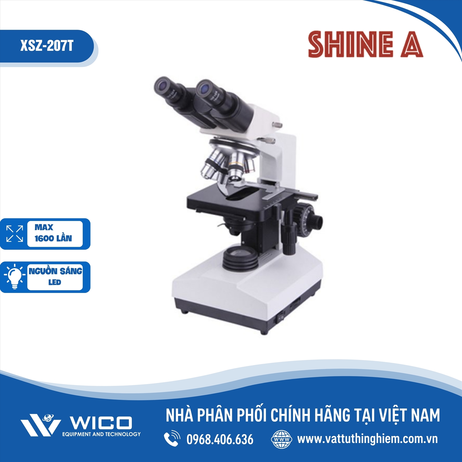 Kính hiển vi 2 mắt Shinea XSZ-207T (đèn LED)