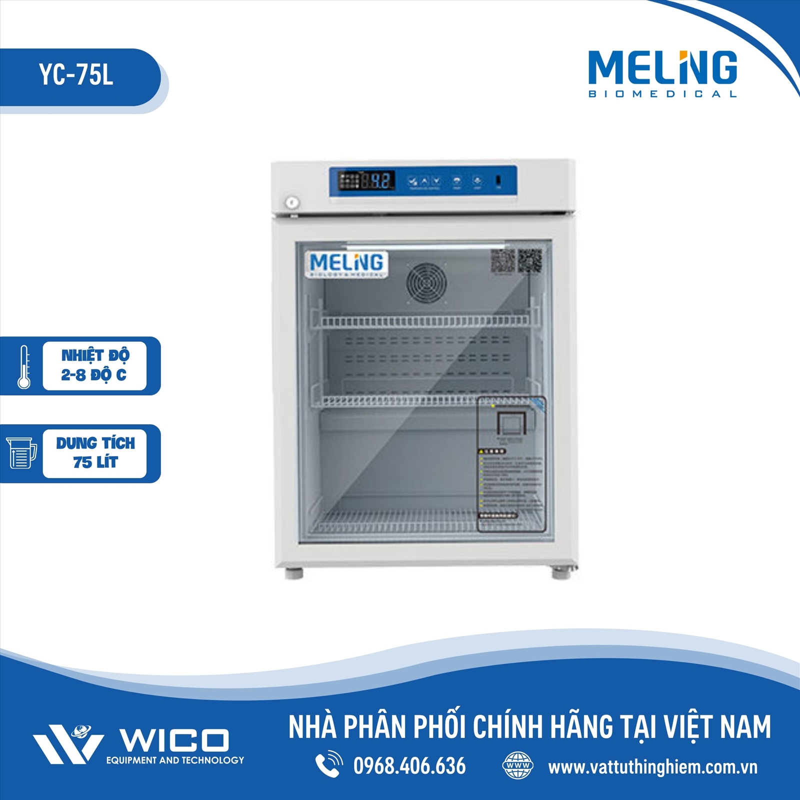 Tủ Lạnh Bảo Quản Dược/Vaccine Meiling YC-75L | 75 Lít