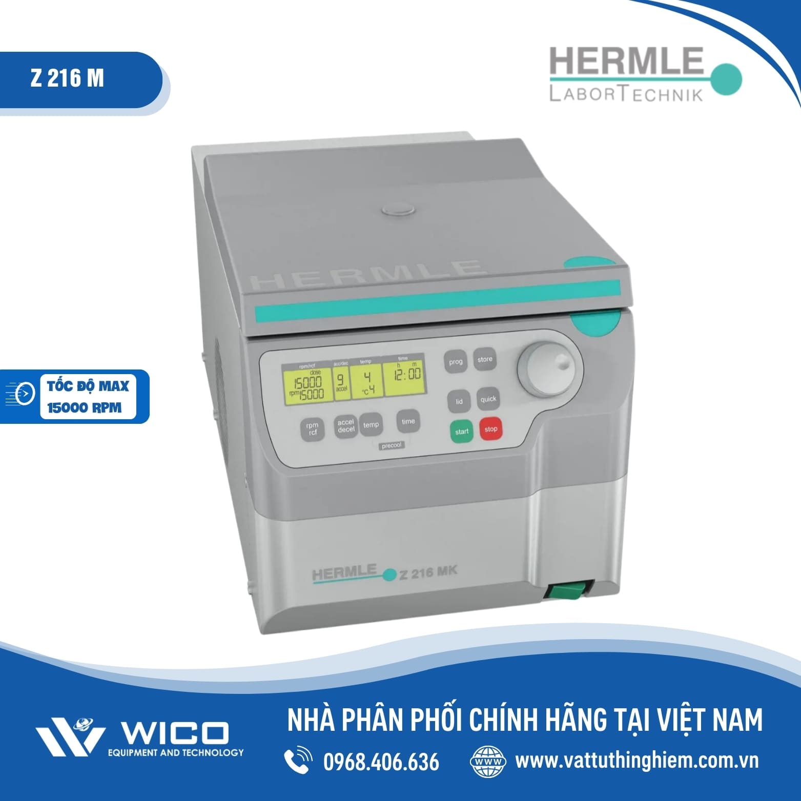 Máy ly tâm Hermle Micro Z 216 M - 4 dải PCR 8 ống- 15.000rpm