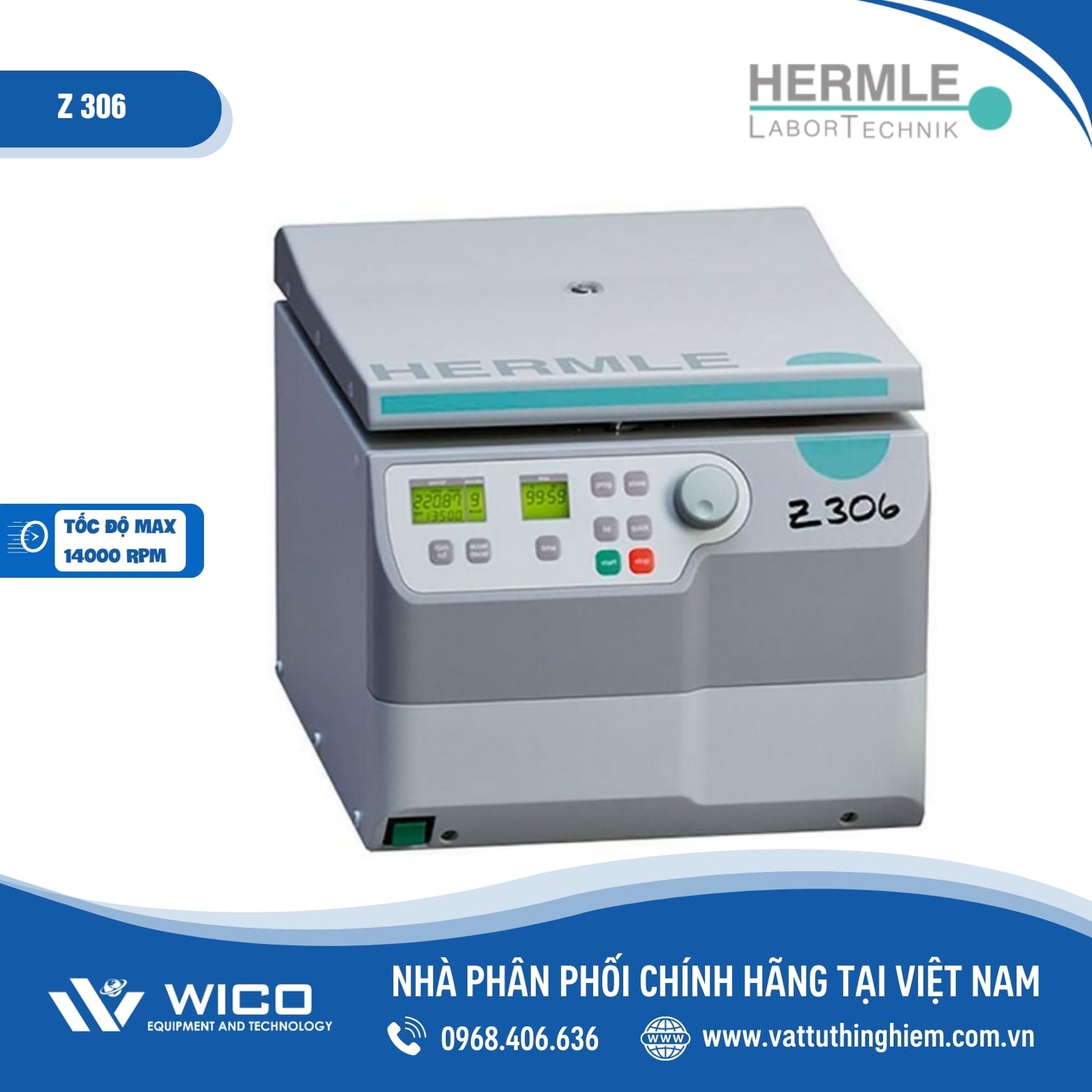 Máy ly tâm đa năng Hermle Z306 - Rotor góc 24x1,5/2,0 ml