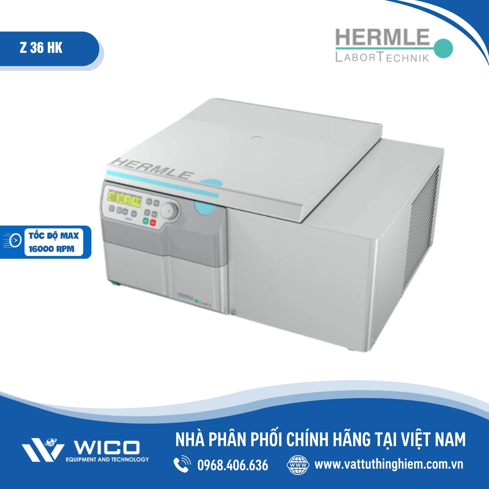 Máy ly tâm tốc độ cao Hermle Z 36 HK - Rotor góc 20x10ml