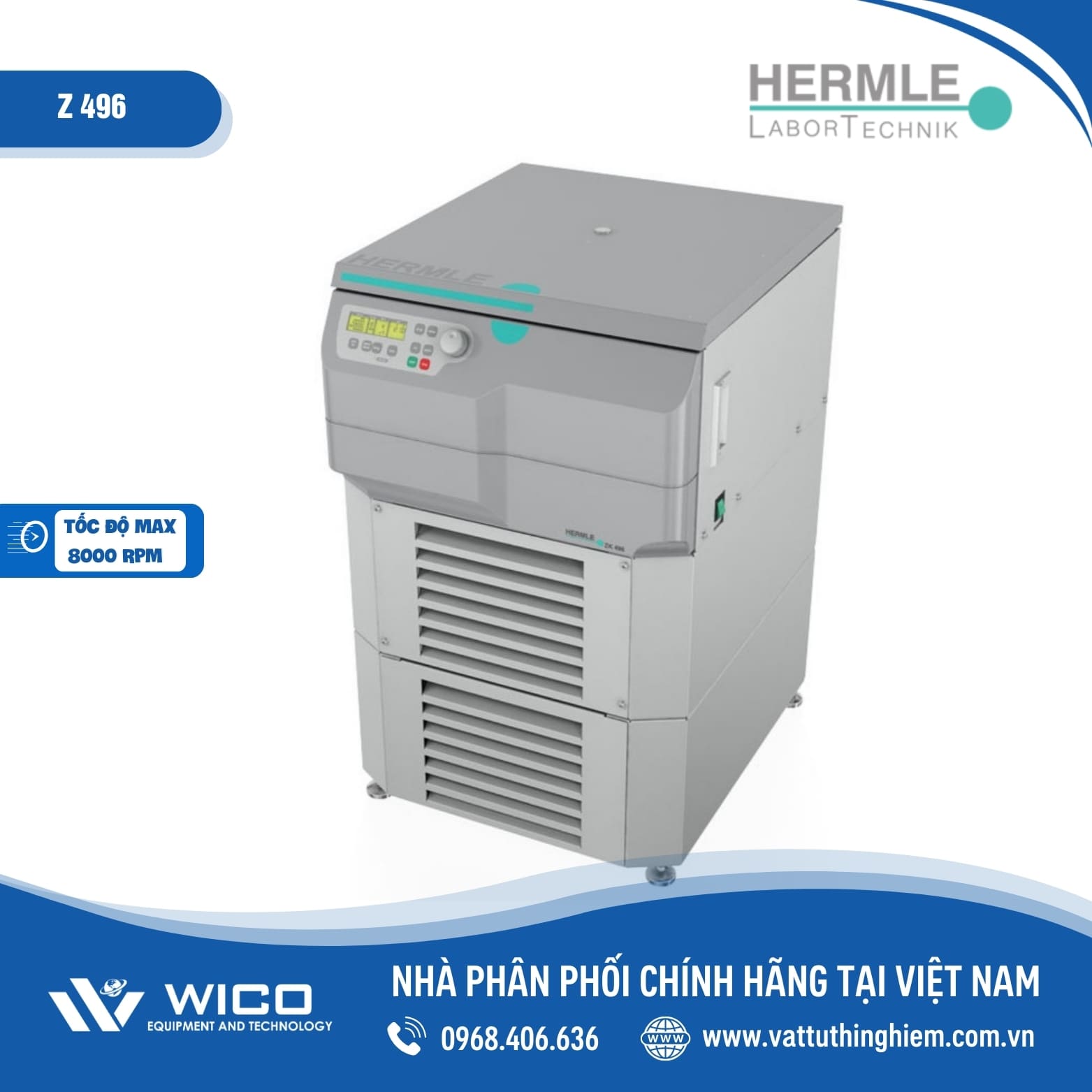 Máy ly tâm tốc độ cao Hermle Z 496 - Rotor góc 6x250ml